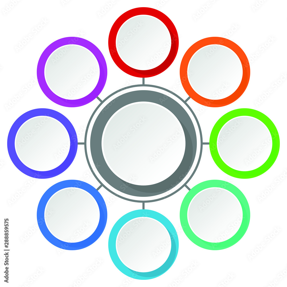 Aufkleber empty editable infographic vector template for presentation with 8 options