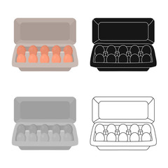 Vector design of tray and egg logo. Set of tray and box vector icon for stock.