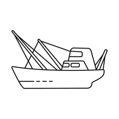 Isolated object of water and transport logo. Collection of water and trawler stock symbol for web.