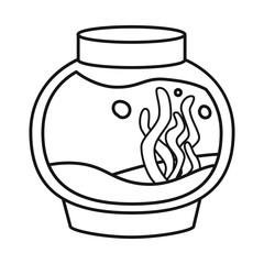 Vector illustration of aquarium and tank icon. Set of aquarium and box vector icon for stock.