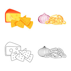 Vector design of taste and seasonin icon. Set of taste and organic stock vector illustration.