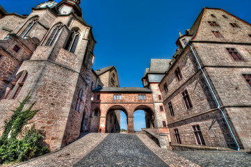 Fototapeta na wymiar Der Eingang zum Marburger Schloß in Hessen, Deutschland