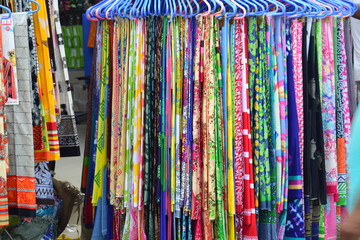 scarves for sale at the market