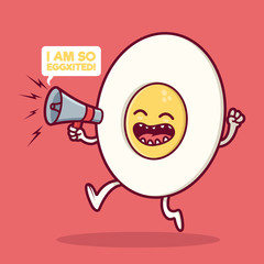 Fried egg screaming positive message vector inspiration. Food, inspiration, breakfast design concept
