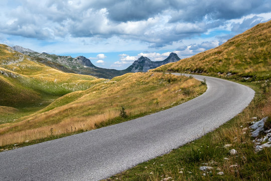 Summer mountain Durmitor panoramic road, Sedlo pass, Montenegro.
