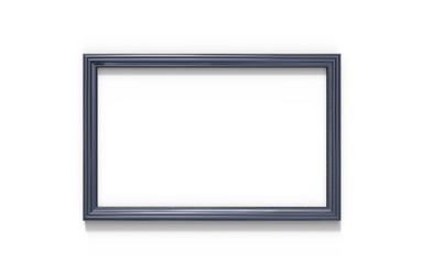 3d illustration of a black colored picture frame on white background