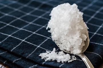 Maldon Sea Salt flakes in Spoon. Ready to Use.