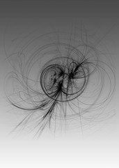 Abstract black fractal brush. Beautiful fractals