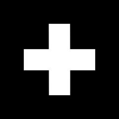 Flat minimal cross icon. Simple vector cross icon. Isolated cross icon for various projects.
