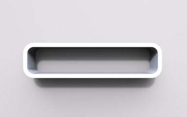 3d illustration of a floating shelf mounted on the wall