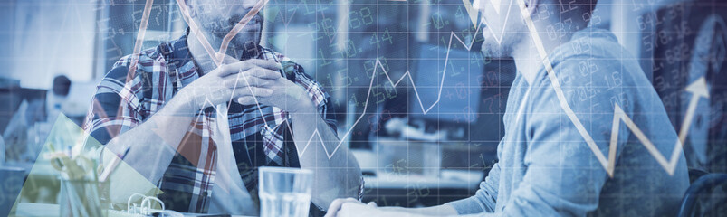 Composite image of stocks and shares