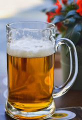 Mug of light beer
