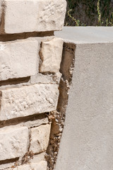 Mur béton, effondrement, sécheresse