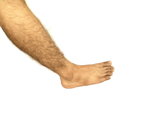 Close up  of  legs men skin and hairy legs for health concept