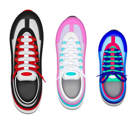 Sport Shoes Realistic Set 