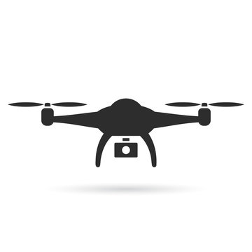 Drone vector icon on white background