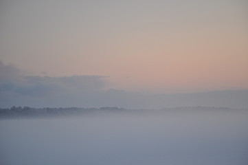 Obraz na płótnie Canvas Fog over icy ocean