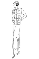 Representation of women's fashion in the 1920s - Vintage Illustration