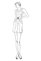 Representation of women's fashion in the 1920s - Vintage Illustration