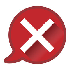 Fototapeta premium check mark in speech bubble, refusal or rejection icon or symbol vector illustration