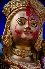Obraz premium Hindu goddess Durga idol in kolkata's Durga puja festival