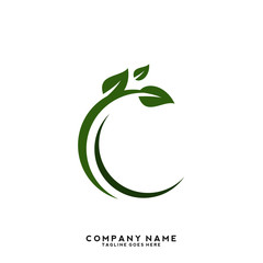 Creative green leaf logo template