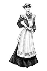 Woman with apron - Vintage Illustration 1905