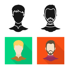 Isolated object of professional and photo symbol. Collection of professional and profile vector icon for stock.