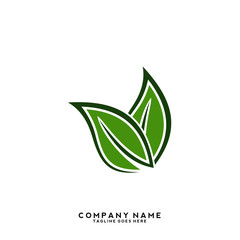 Creative green leaf logo template