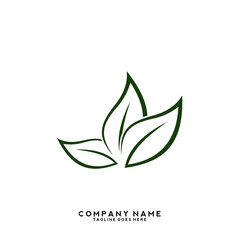 Creative green leaf logo template