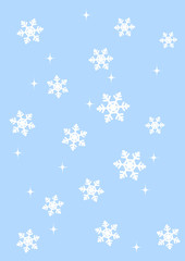 雪の結晶（白色、青背景）