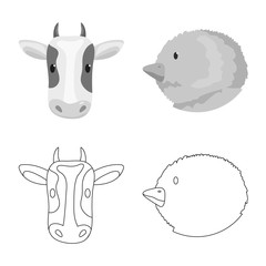 Vector design of agriculture and breeding symbol. Collection of agriculture and organic vector icon for stock.