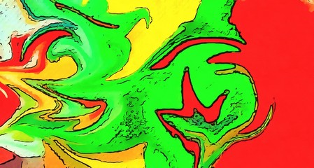 Beautiful shine impressionist artwork. Marbled abstract design. Swirl decor elements. Fantasy art. Marble background. Liquid painting, Graphic drawing. Artistic bright smooth texture. Visual fine art.