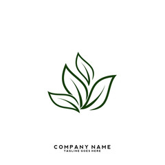 Creative green leaf logo template