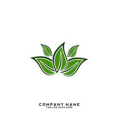 Creative green leaf logo template