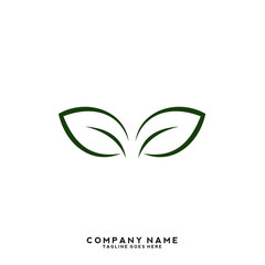 Creative green leaf logo template