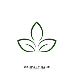 Creative green leaf logo template
