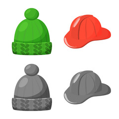 Vector design of clothing and cap symbol. Set of clothing and beret stock symbol for web.
