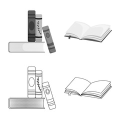 Vector illustration of training and cover icon. Set of training and bookstore vector icon for stock.