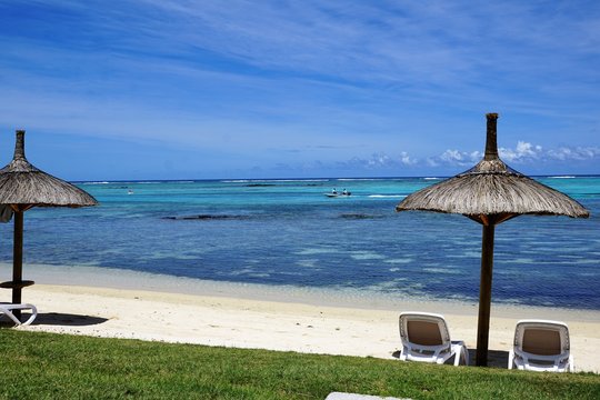 Strand auf Mauritius Insel im sommer urlaub