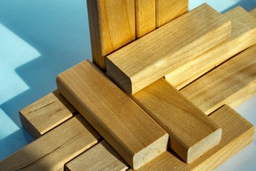 Background texture of wooden blocks