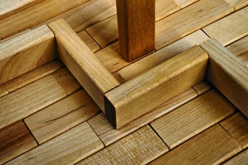 Naklejka na ściany i meble Background texture of wooden blocks