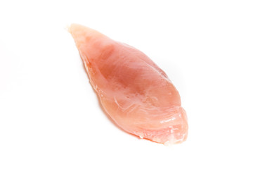 Raw fillet of chiken breast on a light background