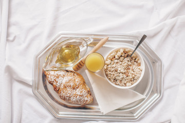 Breakfast. Food. Good morning. Food. Diet. Bed. Room. Hotel room. 