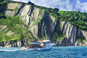 ship at Zumaya coast, Basque country, Spain