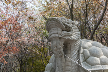 statue of an turtle in cemetery