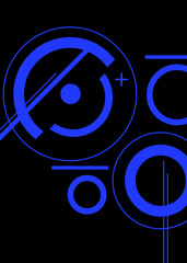 Fototapeta premium Abstract blue geometric background