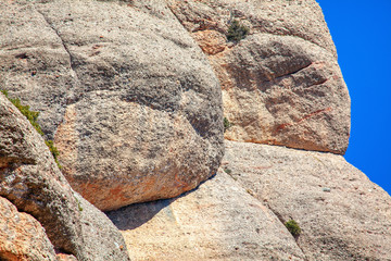 mountains details with big rocks on the cliff