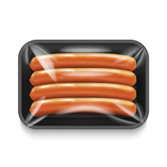 Isolated Sausage on White Background in Realistic Style