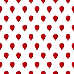 Fototapeta na wymiar Seamless pattern with red balloons for fabric, wallpaper, textile, web design. Isolated on white.